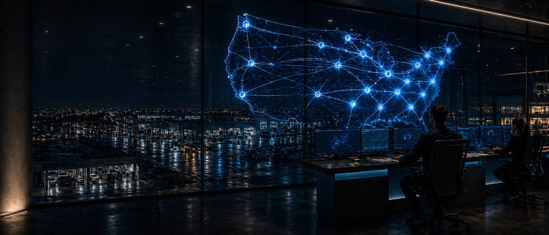 Multi-store dealership recall workflow platform showing connected service locations and vehicle recall data across a dealer group.